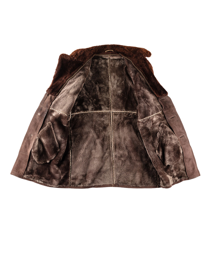 Vintage 70's Men Sheepskin Coat in BrownVN320
