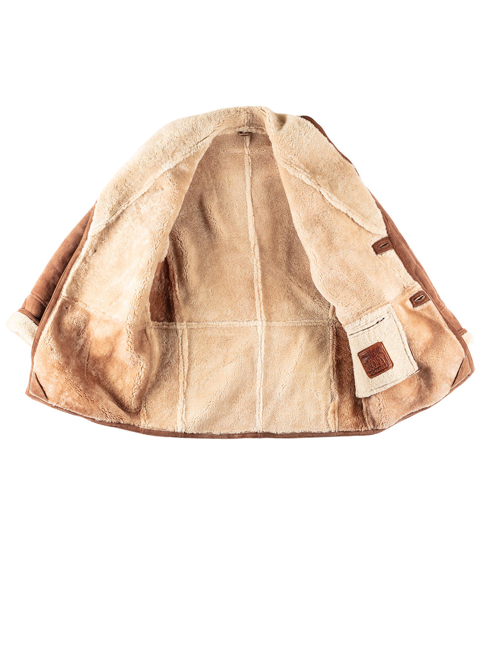 Vintage 80's Men Sheepskin Coat in BrownVN326