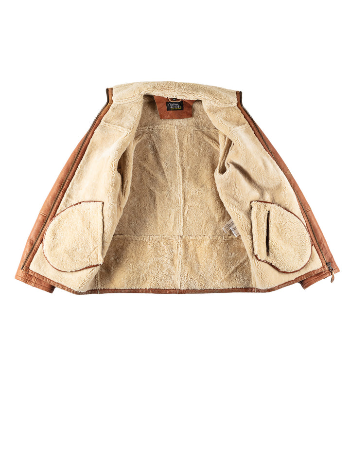 Vintage 80's Men Sheepskin Coat in BrownVN522