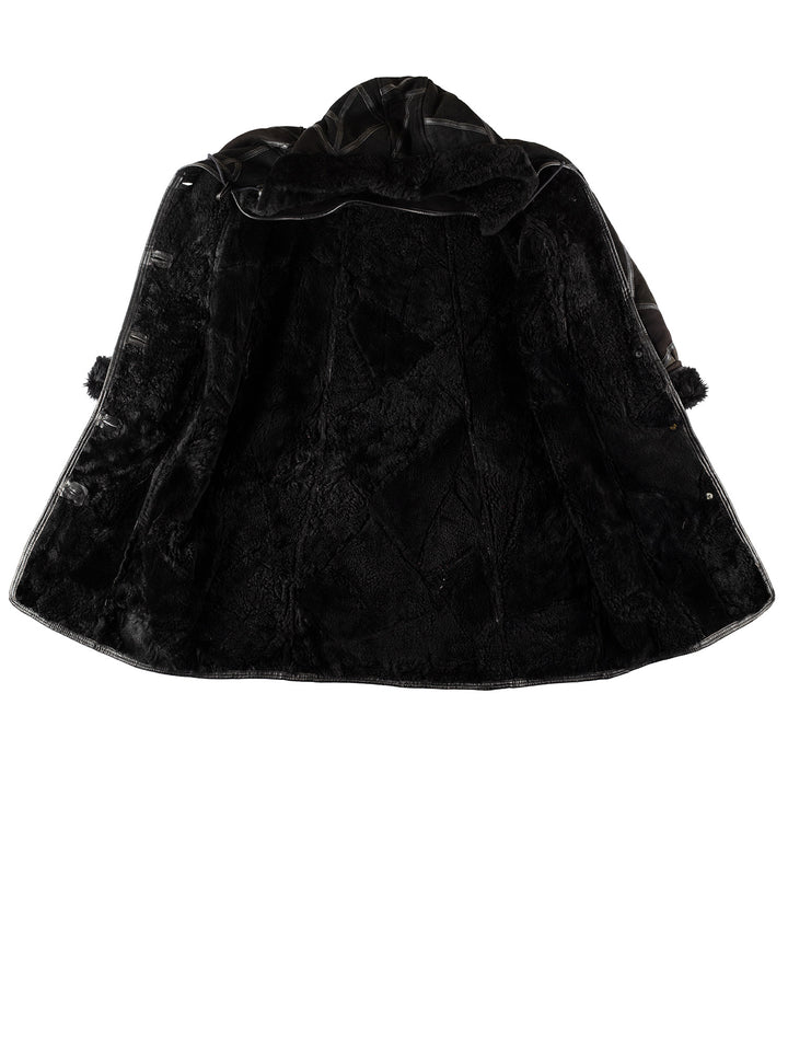 Vintage 80's Women Sheepskin Coat in BlackMN463