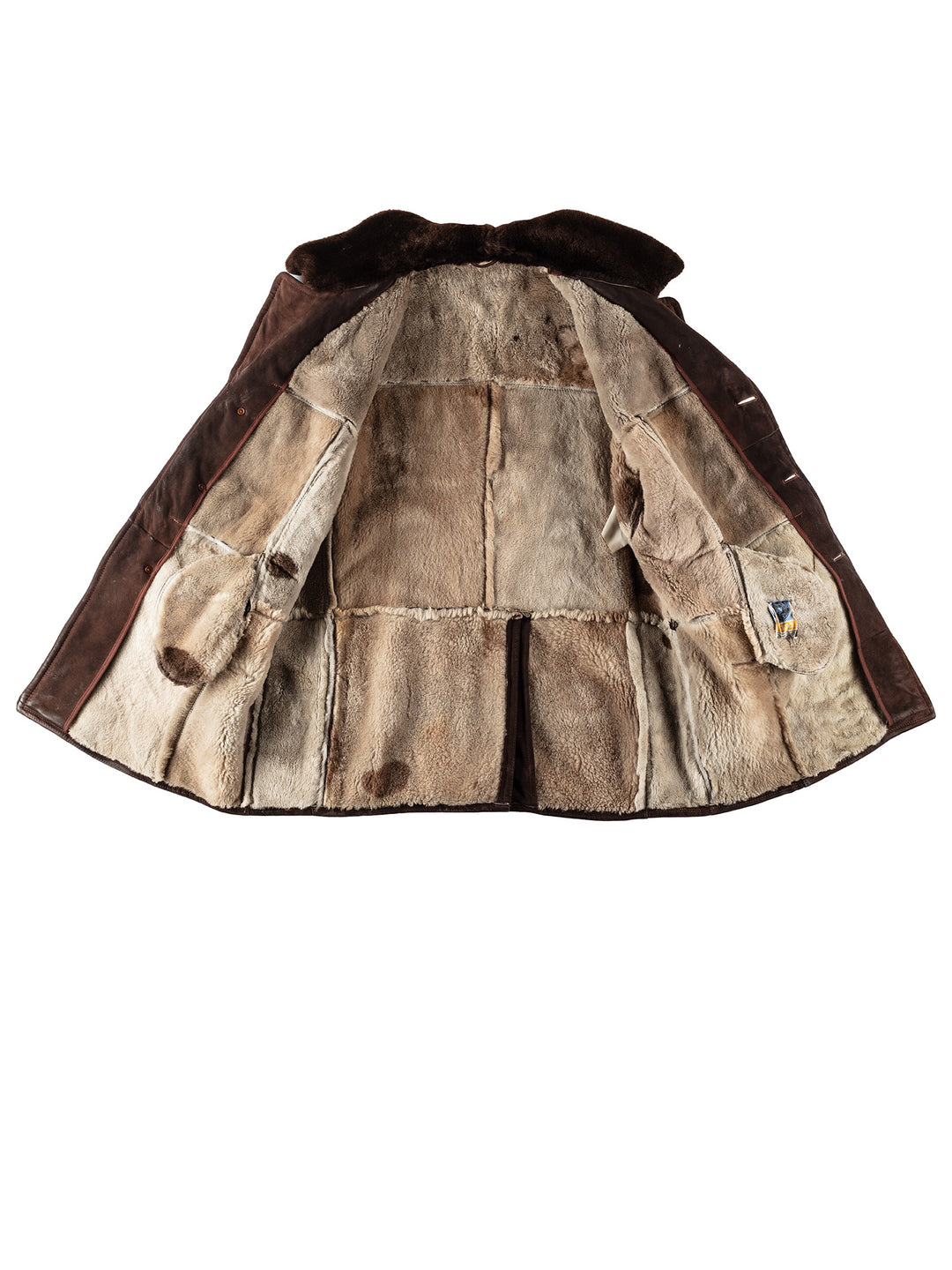 Vintage 80's Men Sheepskin Coat in BrownVN429