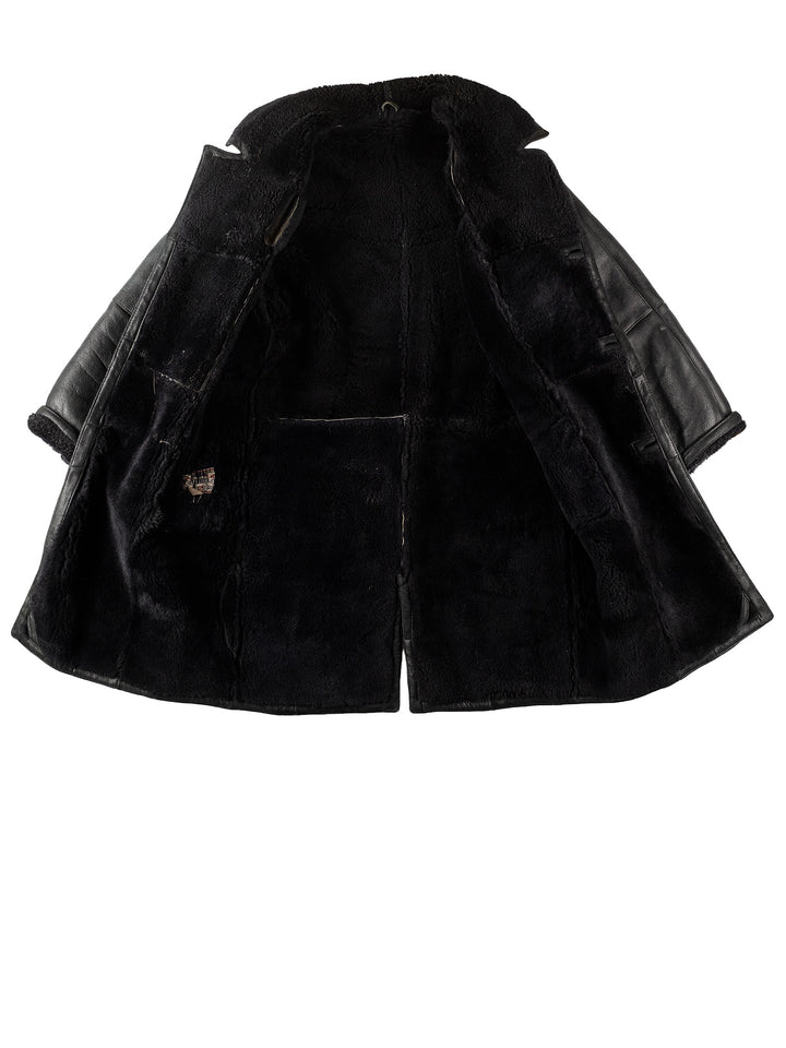 Vintage 90's Men Sheepskin Coat in BlackVN311