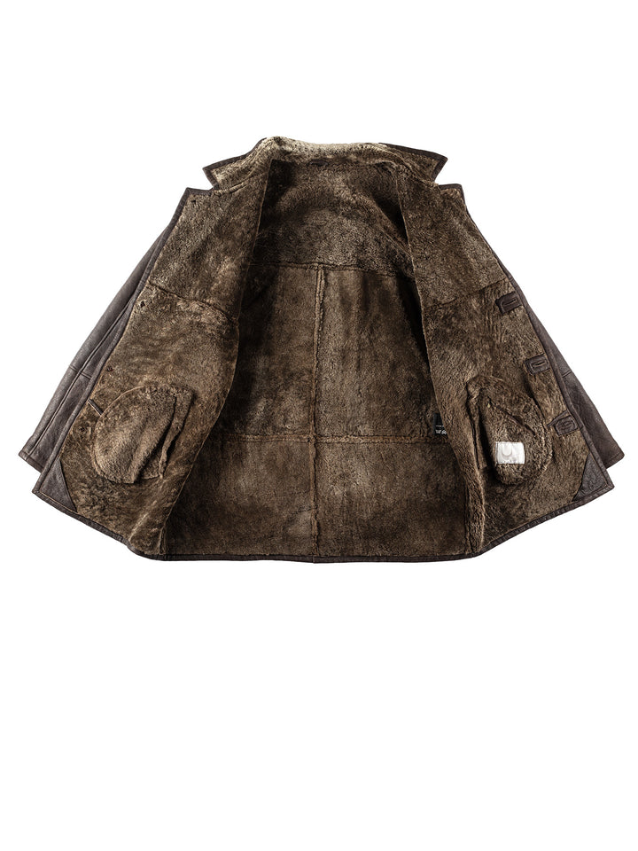 Vintage 80's Men Sheepskin Coat in BrownVN181