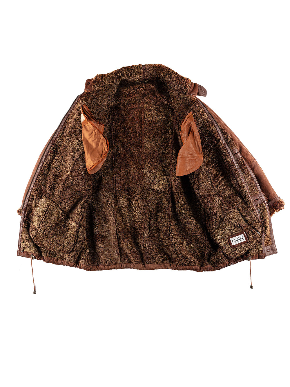 Vintage 80's Men Sheepskin Coat in BrownVN466