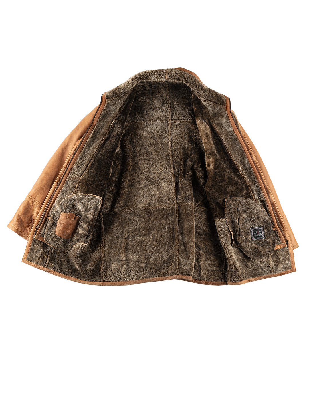 Vintage 80's Men Sheepskin Coat in BrownVN597