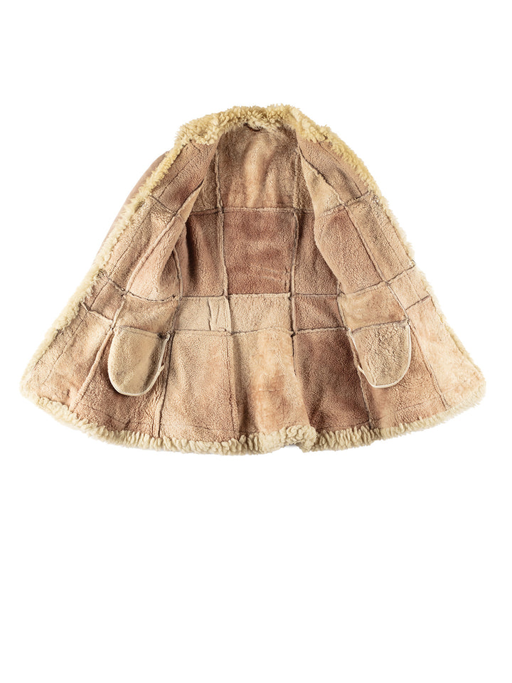 Vintage 70's Women Sheepskin Coat in BeigeMN728