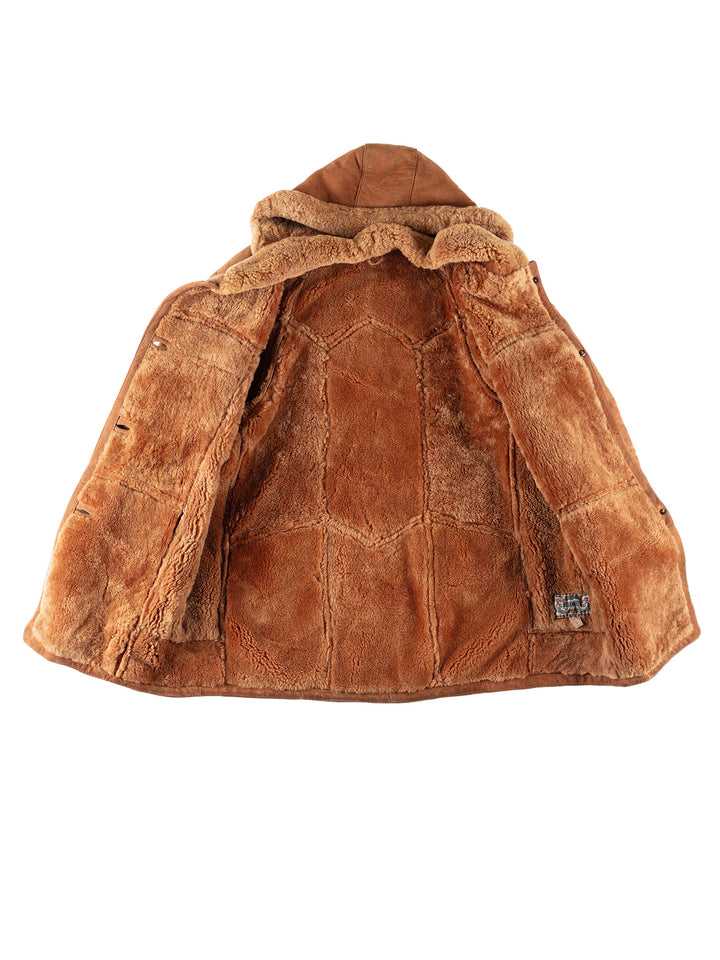Vintage 70's Women Sheepskin Coat in BrownMN760