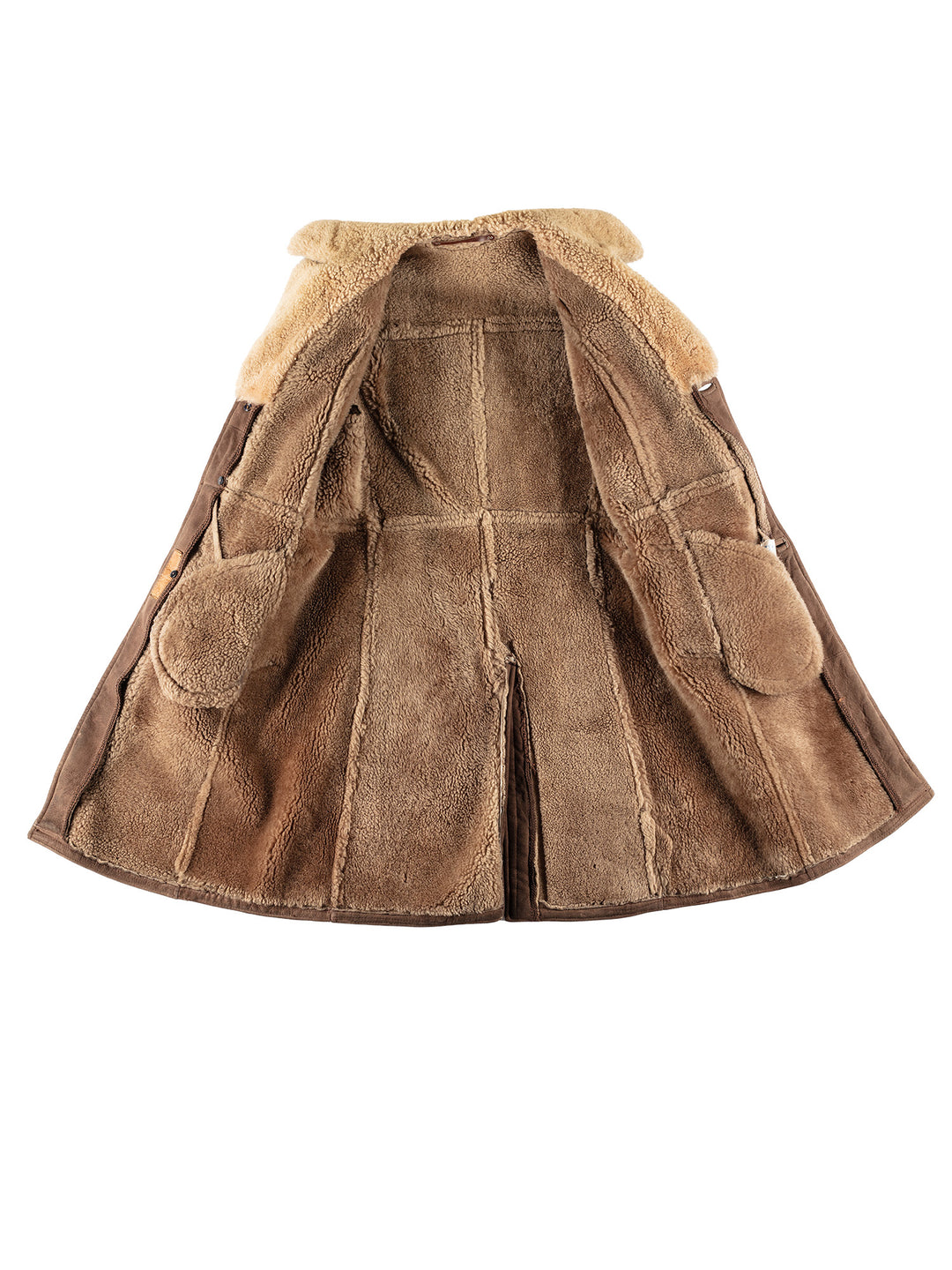 Vintage 70's Men Sheepskin Coat in BrownVN730