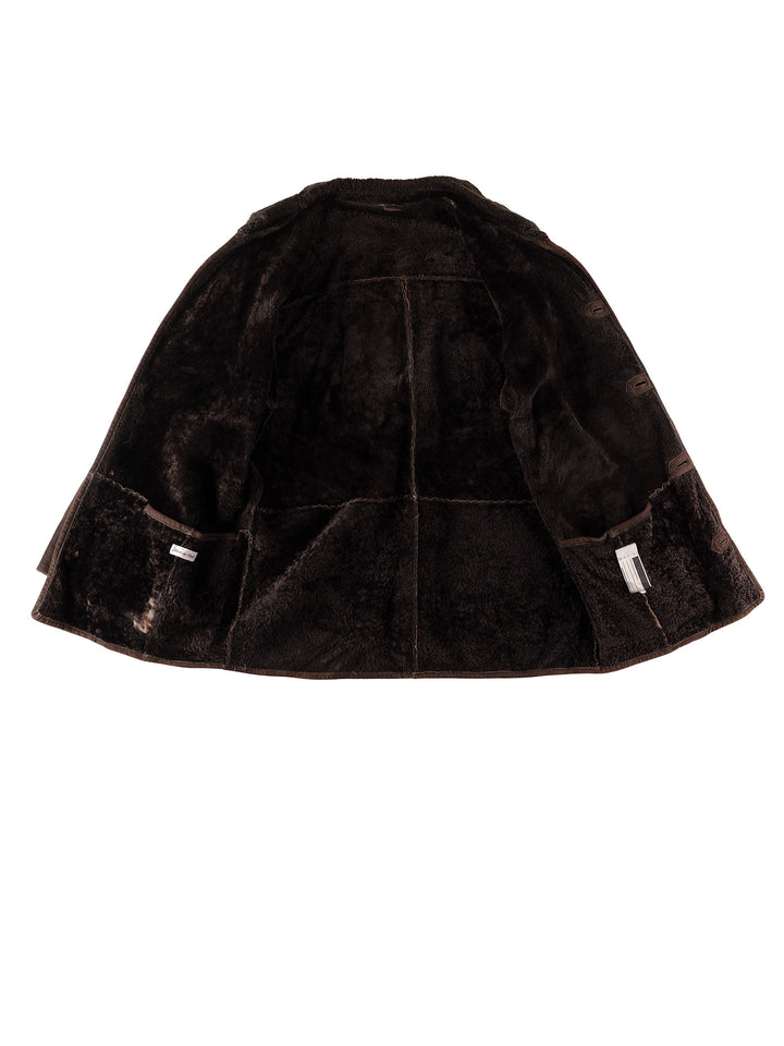 Vintage 80's Men Sheepskin Coat in BrownVN520