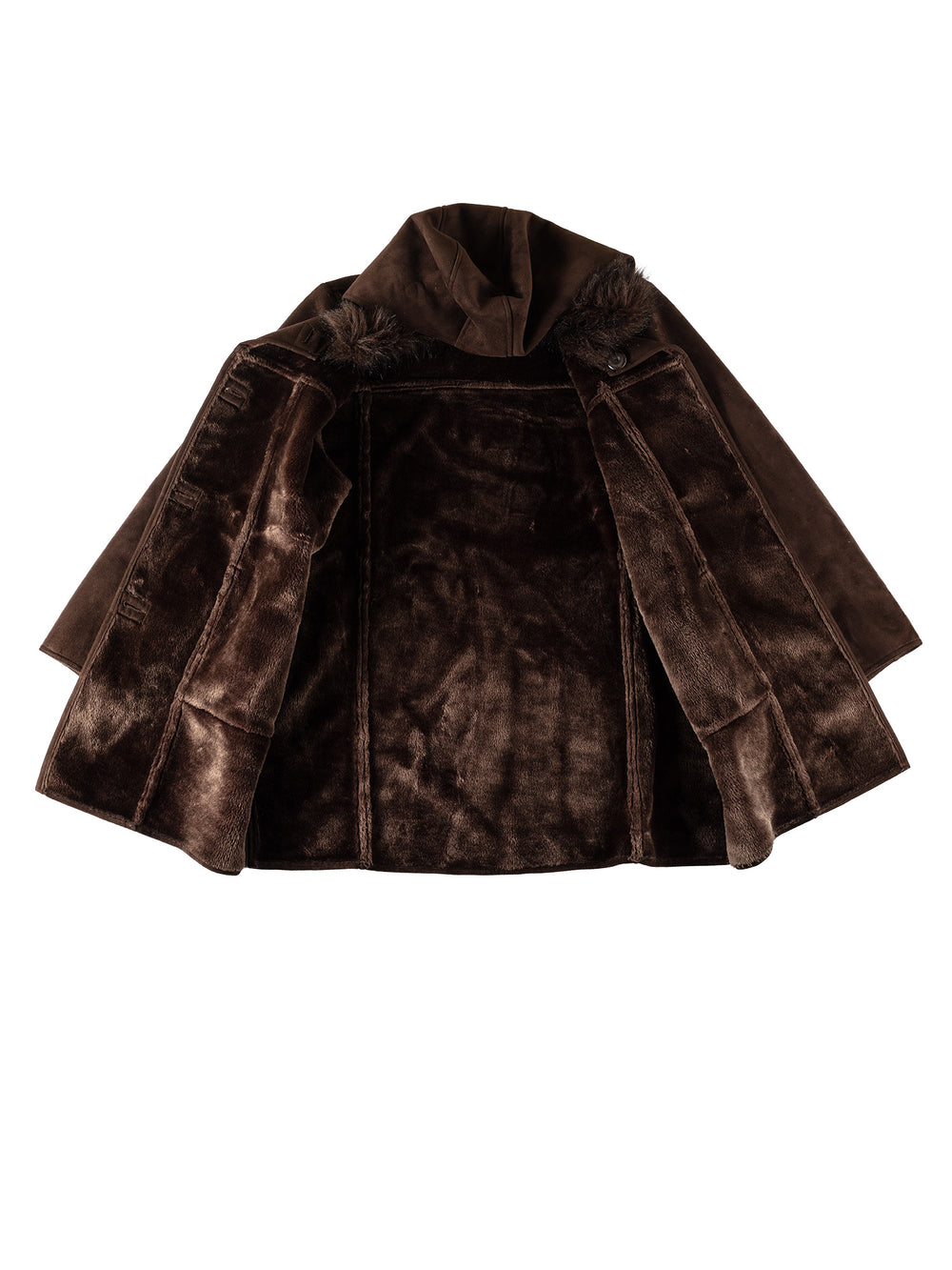 Vintage 80's Women Faux Sheepskin Coat in BrownMN542