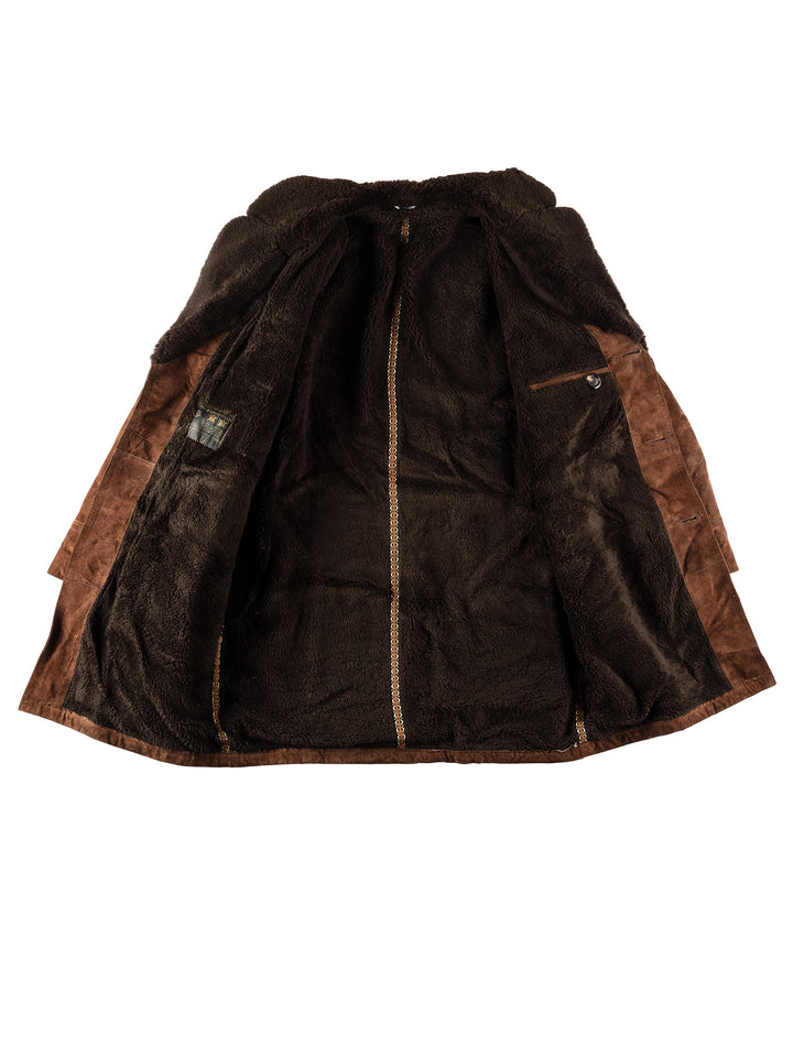 Vintage 70's Men Faux Sheepskin Coat in BrownVN601