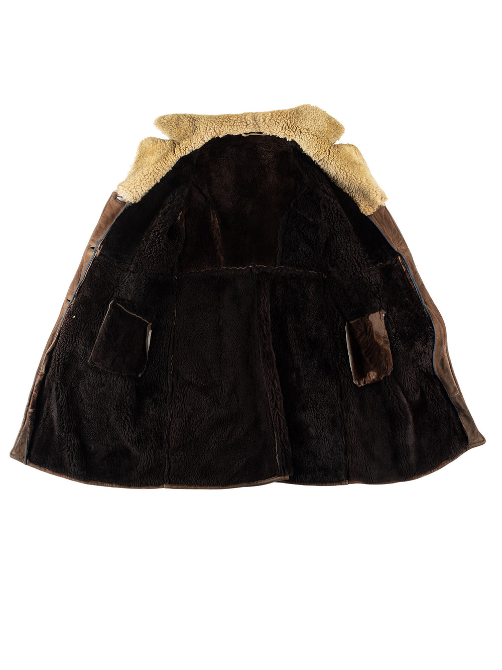 Vintage 70's Women Sheepskin Coat in BrownMN766