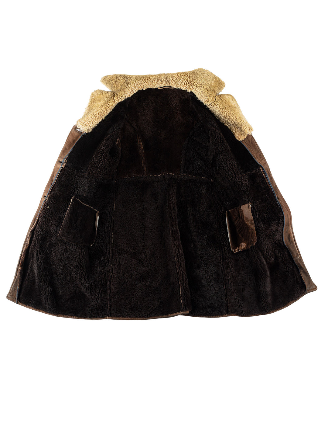 Vintage 70's Women Sheepskin Coat in BrownMN766