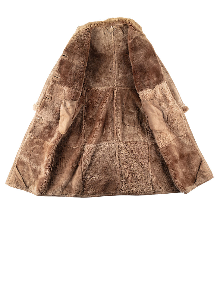 Vintage 80's Women Sheepskin Coat in BeigeMN641