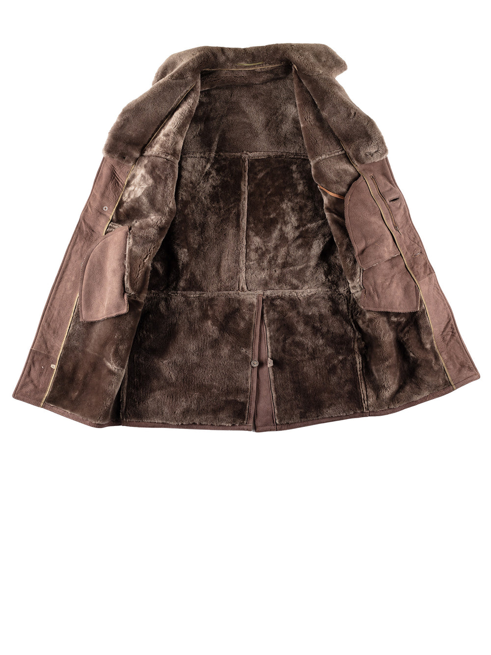 Vintage 80's Men Sheepskin Coat in BrownVN658