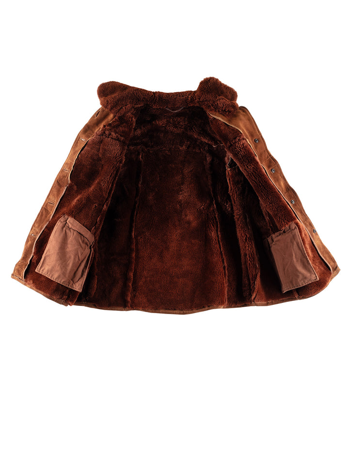 Vintage 80's Women Sheepskin Coat in BrownMN419