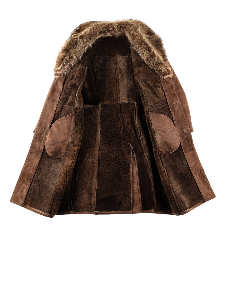 Vintage 70's Men Sheepskin Coat in BrownVN637
