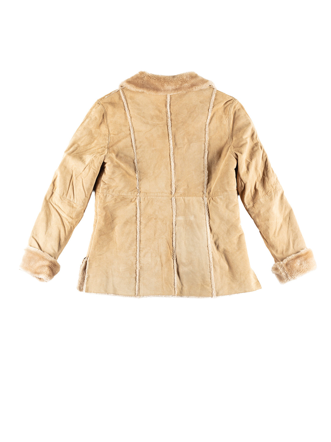 Vintage 80's Women Faux Sheepskin Coat in BeigeMN407
