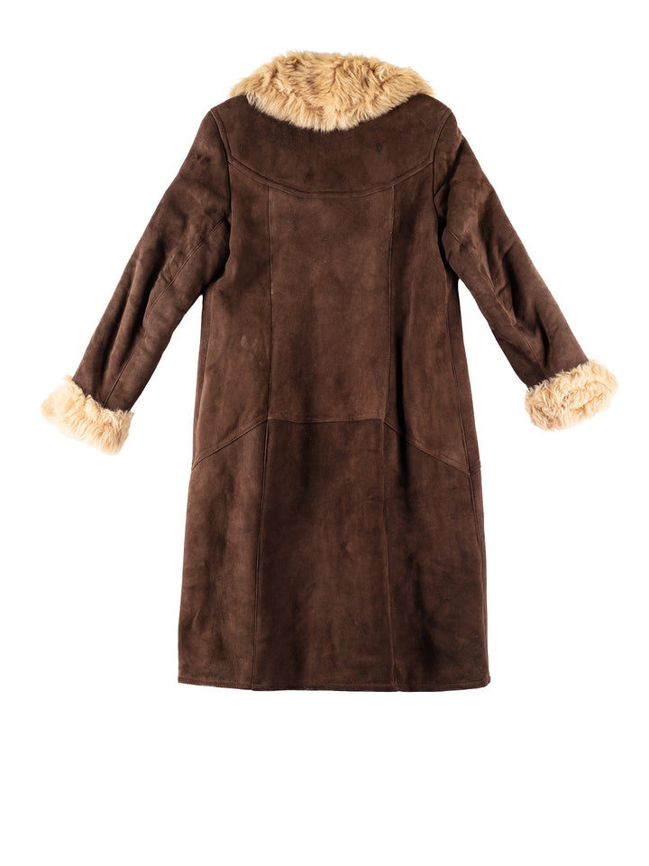 Vintage 70's Women Sheepskin Coat in BrownMN334