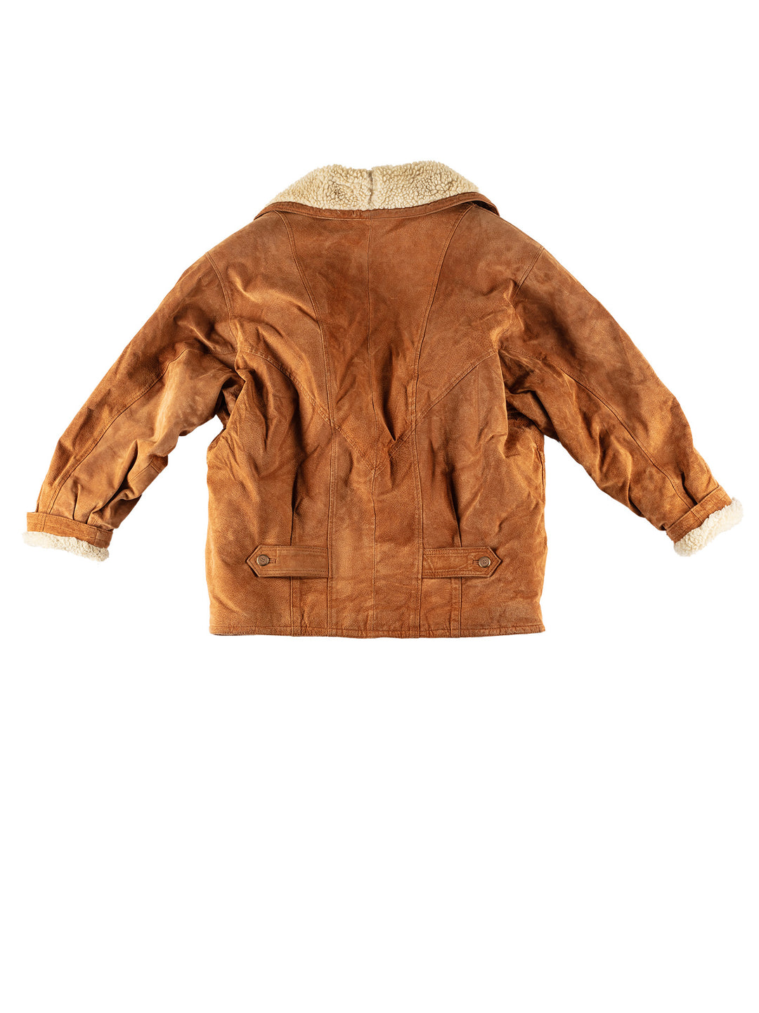 Vintage 90's Men Faux Sheepskin Coat in BrownVN581