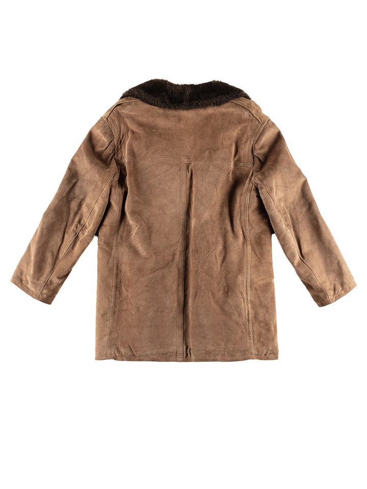 Vintage 70's Men Faux Sheepskin Coat in BrownVN439