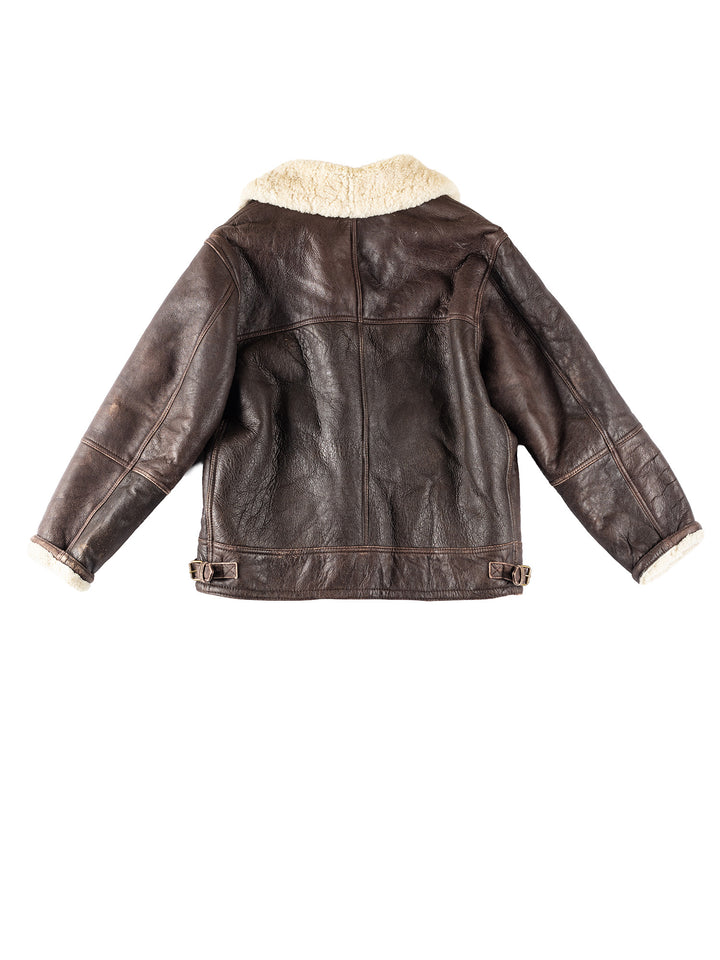 Vintage 80's Men Sheepskin Jacket in BrownVN332