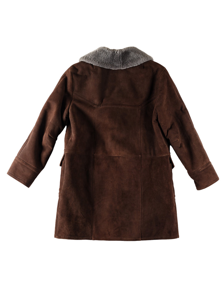 Vintage 70's Men Sheepskin Coat in BrownVN345