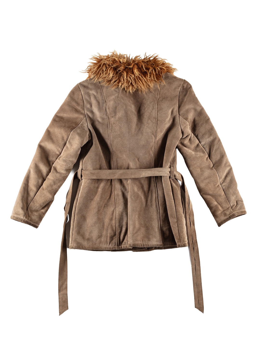 Vintage 70's Women Faux Sheepskin Coat in BeigeMN677