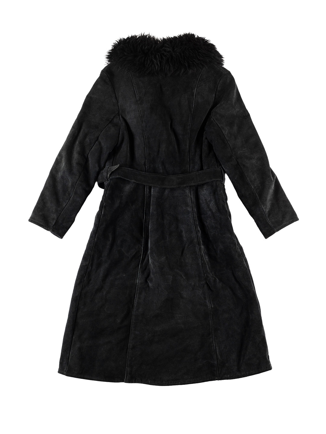 Vintage 70's Women Faux Sheepskin Coat in BlackMN643