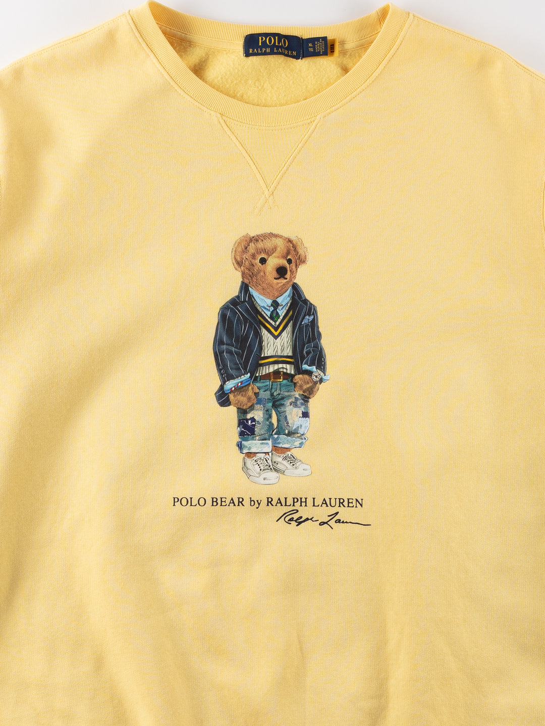 Vintage 00's Men Ralph Lauren Sweatshirt in Yellow