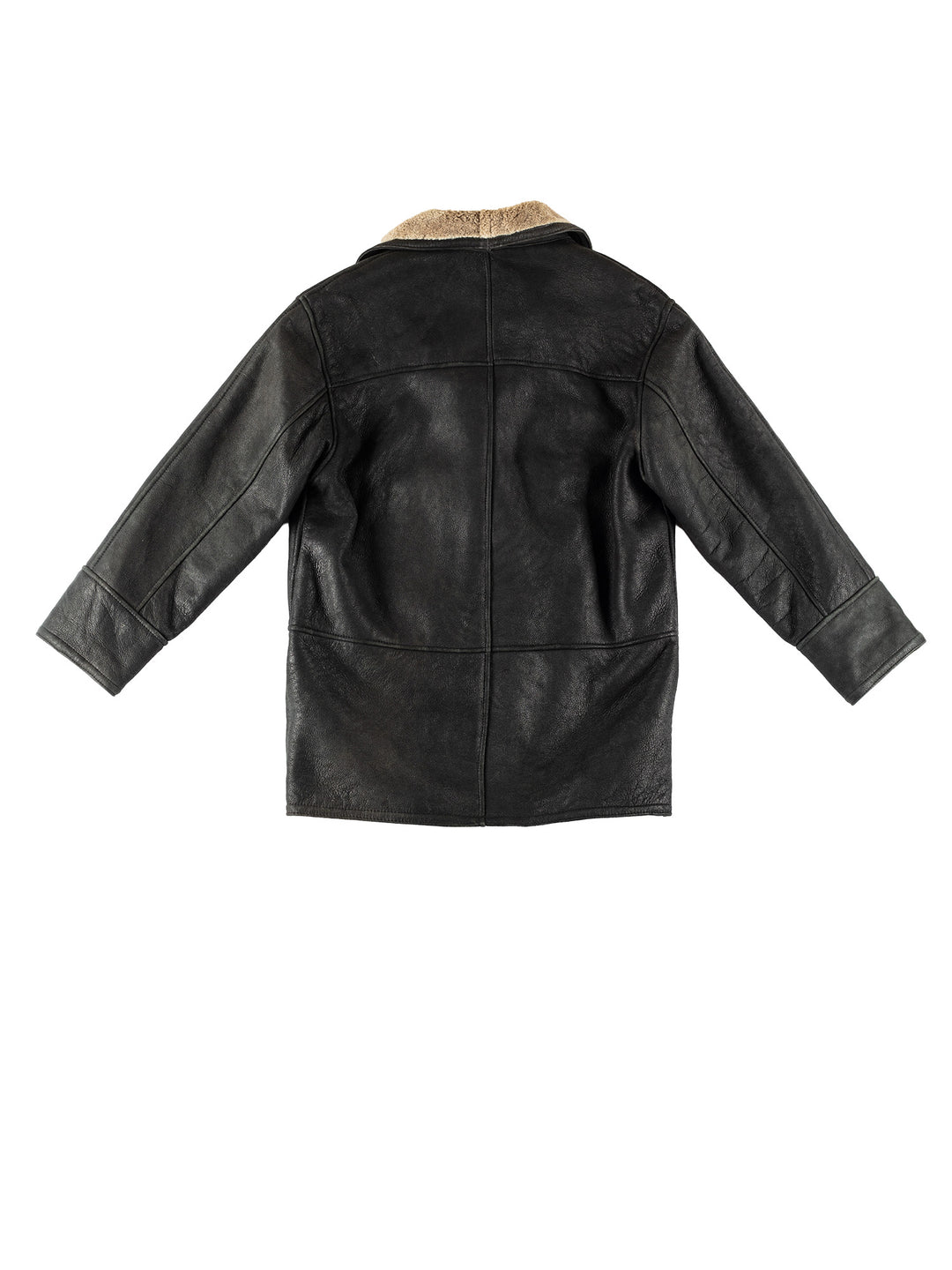 Vintage 80's Men Sheepskin Coat in BlackVN719