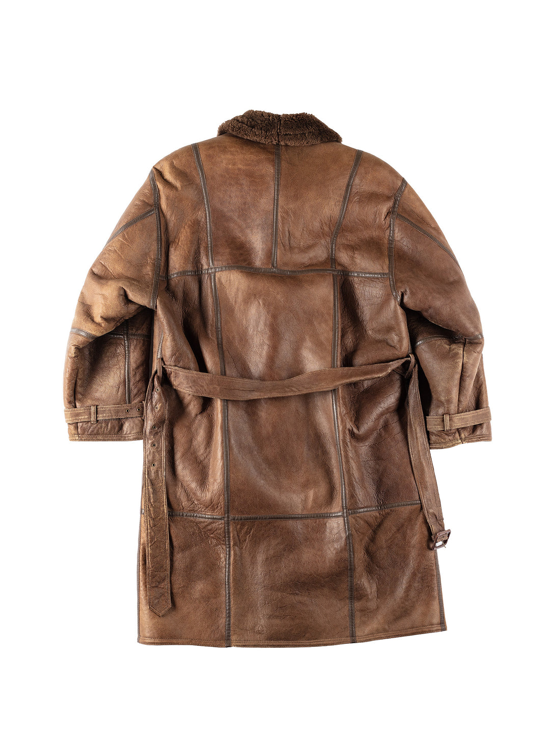 Vintage 80's Men Sheepskin Coat in BrownVN302