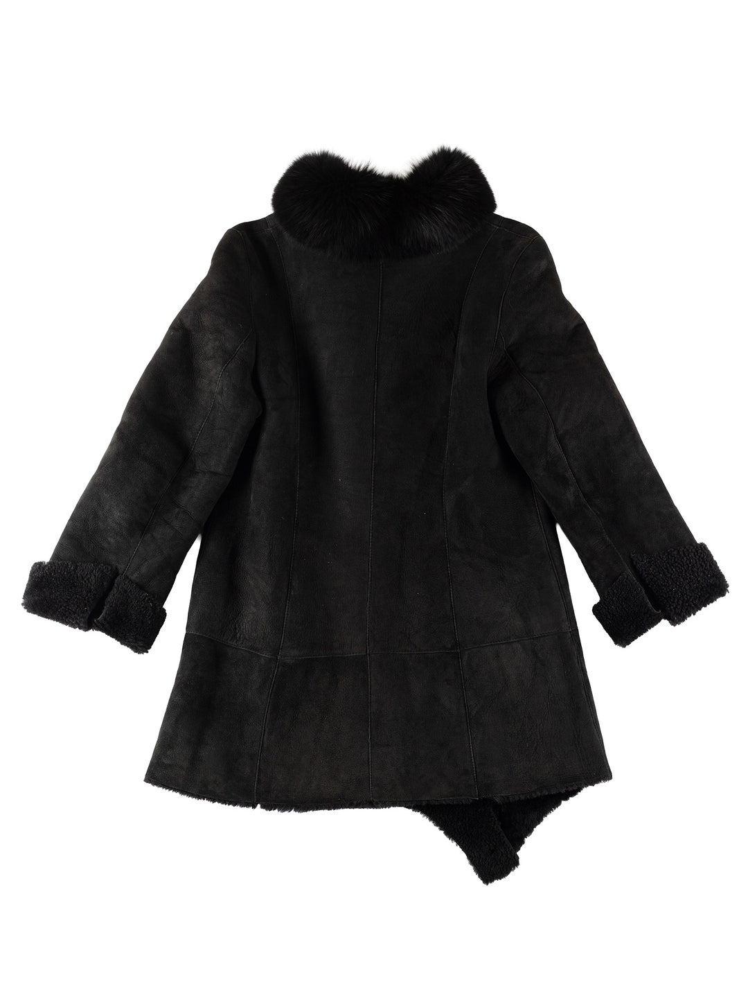 Vintage 70's Women Sheepskin Coat in BlackMN757