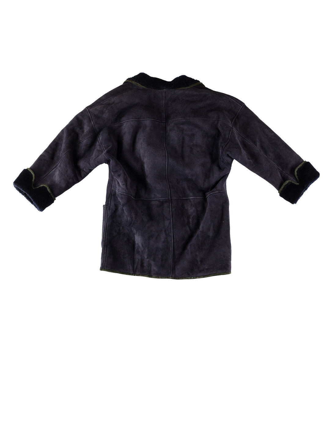 Vintage 80's Women Sheepskin Coat in BlueMN591