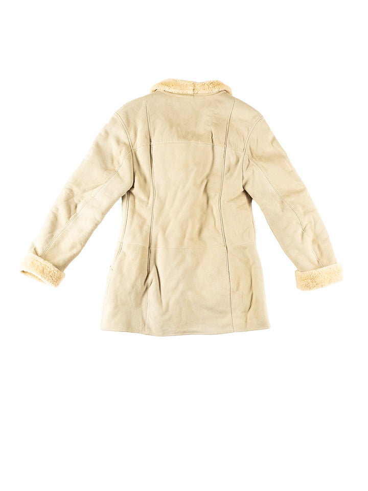 Vintage 70's Women Sheepskin Coat in BeigeMN283