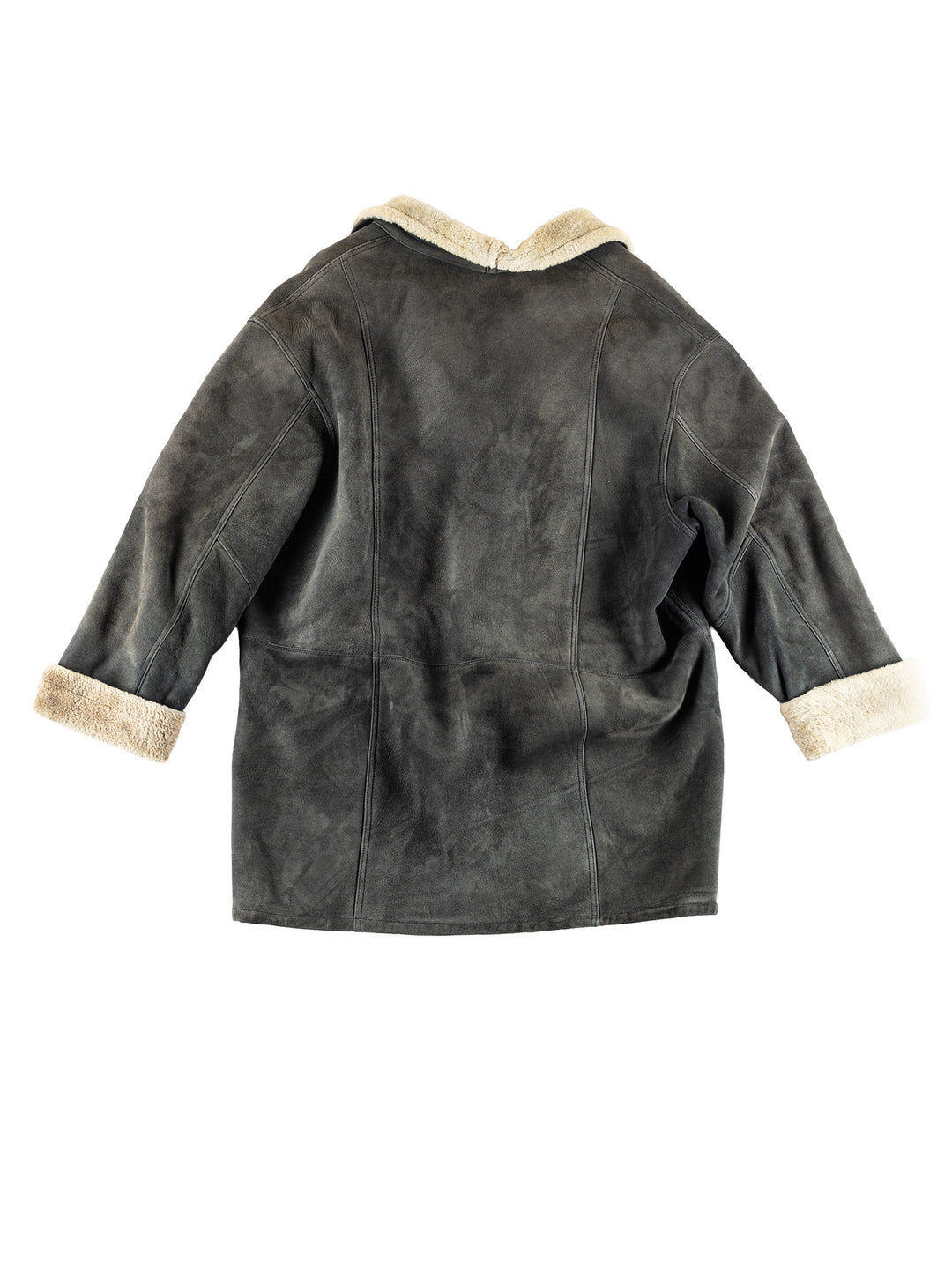 Vintage 80's Women Sheepskin Coat in GrayMN433