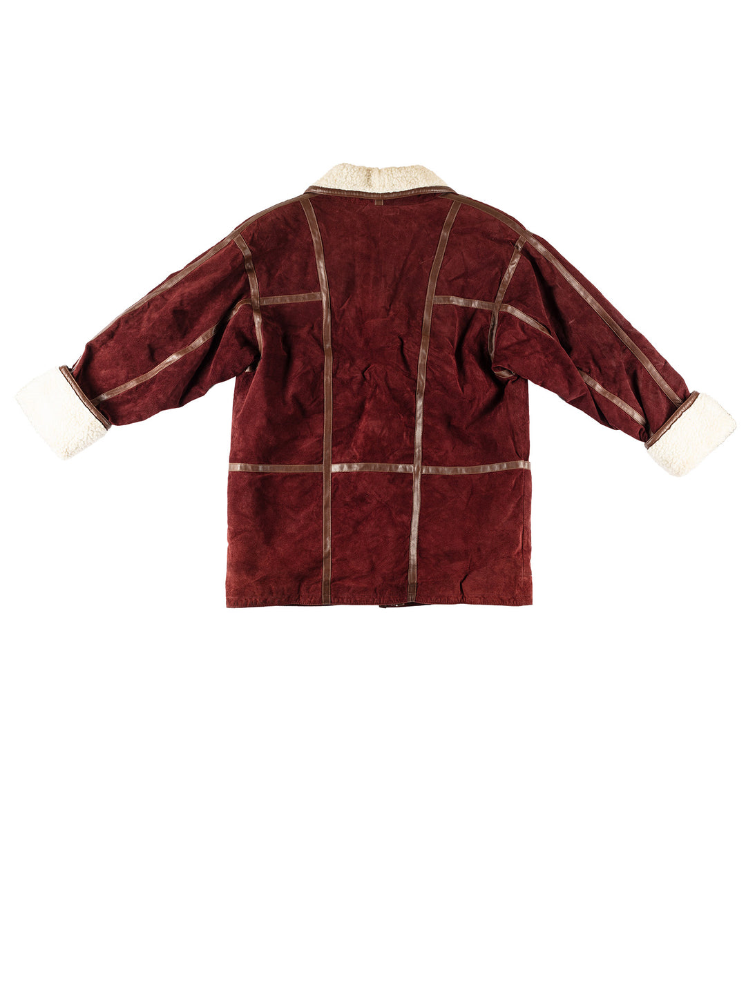 Vintage 80's Women Sheepskin Coat in RedMN659