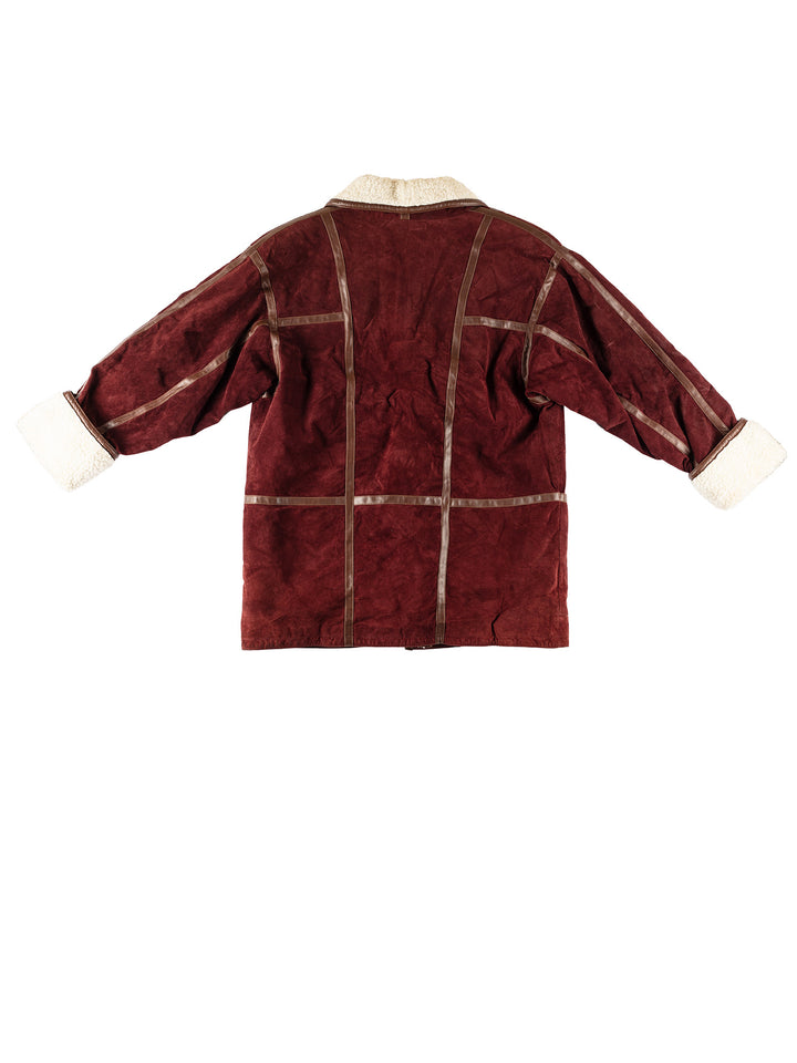 Vintage 80's Women Sheepskin Coat in RedMN659