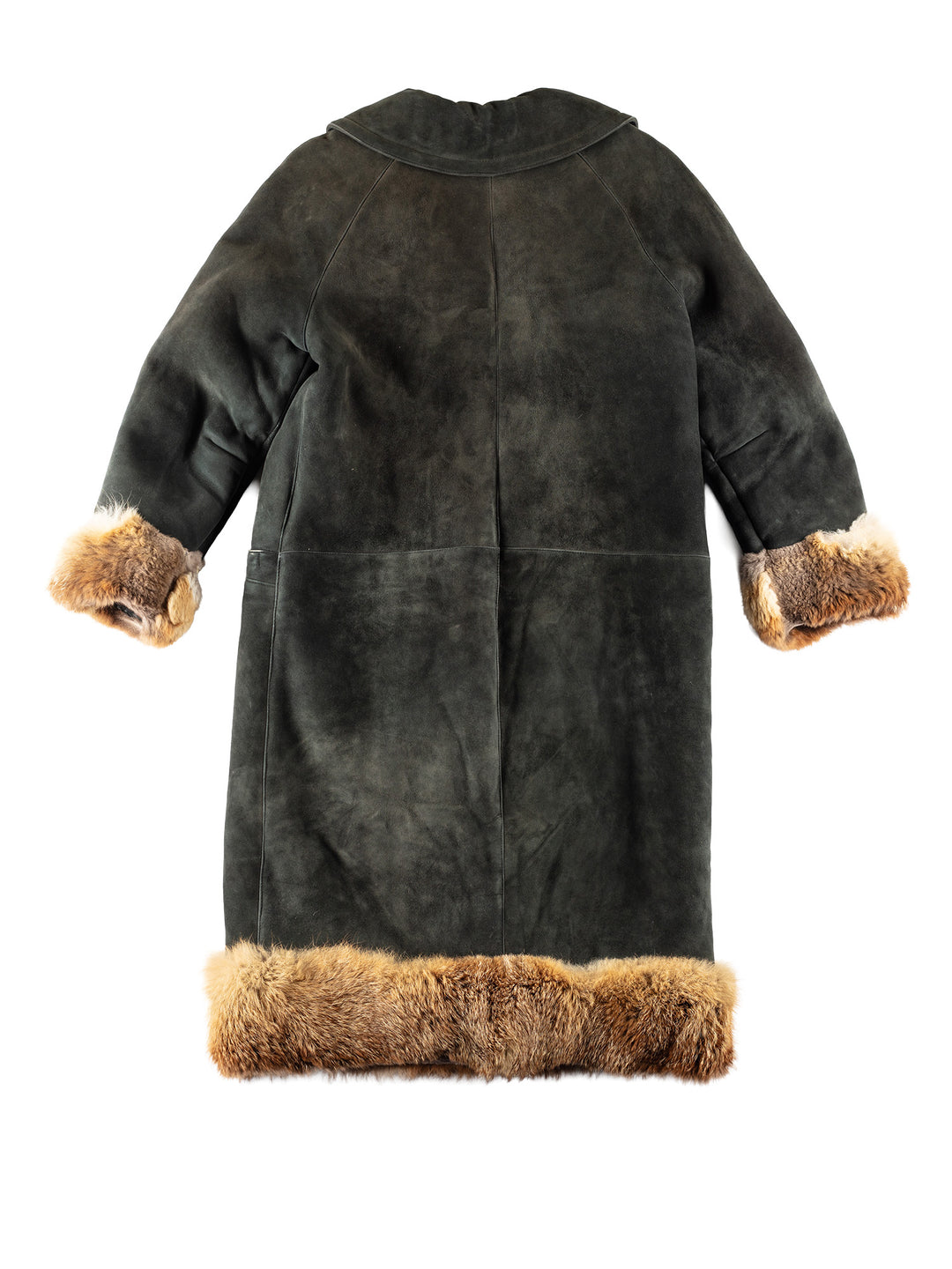 Vintage 70's Women Sheepskin Coat in GreenMN806