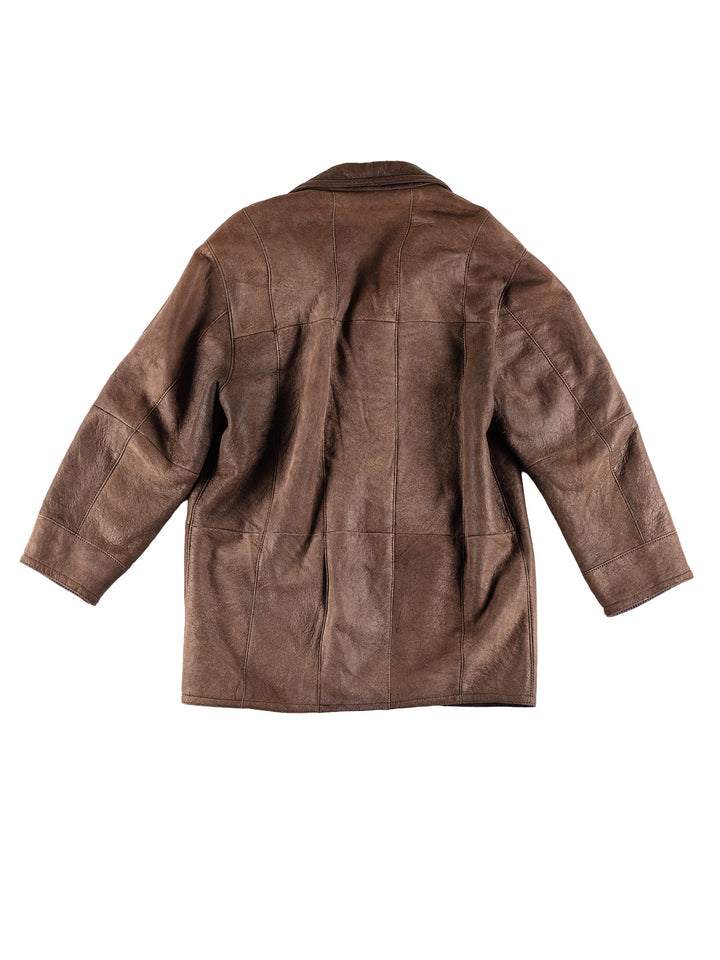 Vintage 80's Men Sheepskin Coat in BrownVN468