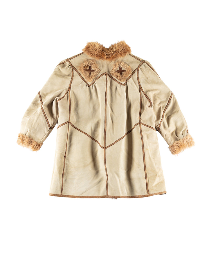 Vintage 70's Women Sheepskin Coat in BeigeMN755