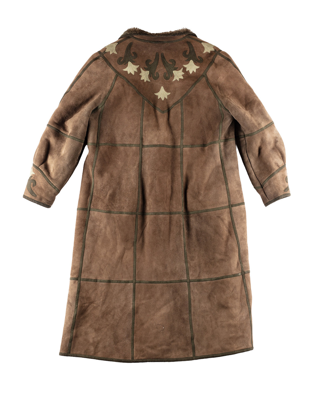 Vintage 80's Women Sheepskin Coat in KhakiMN336