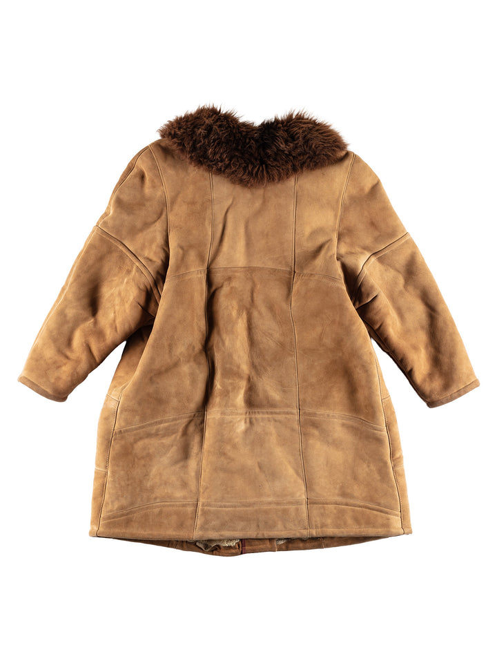 Vintage 80's Women Sheepskin Coat in BrownMN396
