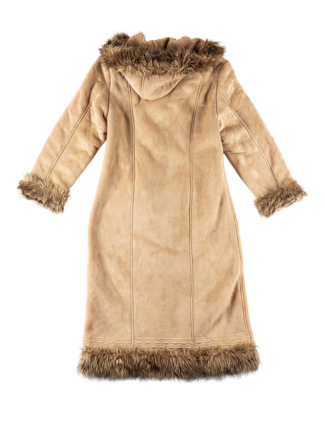Vintage 70's Women Faux Sheepskin Coat in BeigeMN645