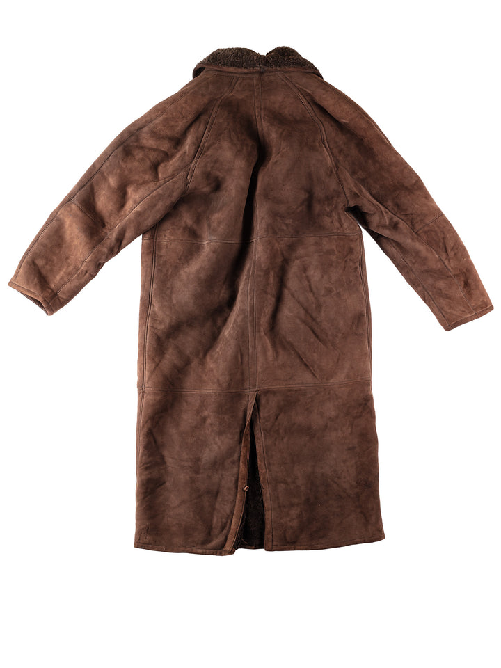 Vintage 80's Men Sheepskin Coat in BrownVN310