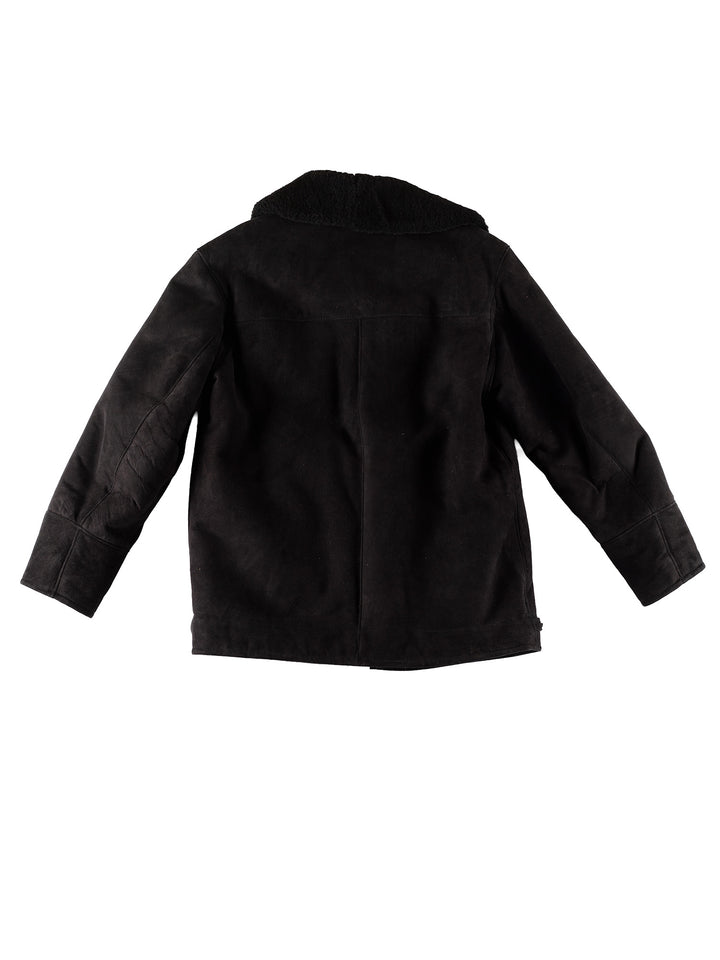Vintage 80's Men Sheepskin Coat in BlackVN407