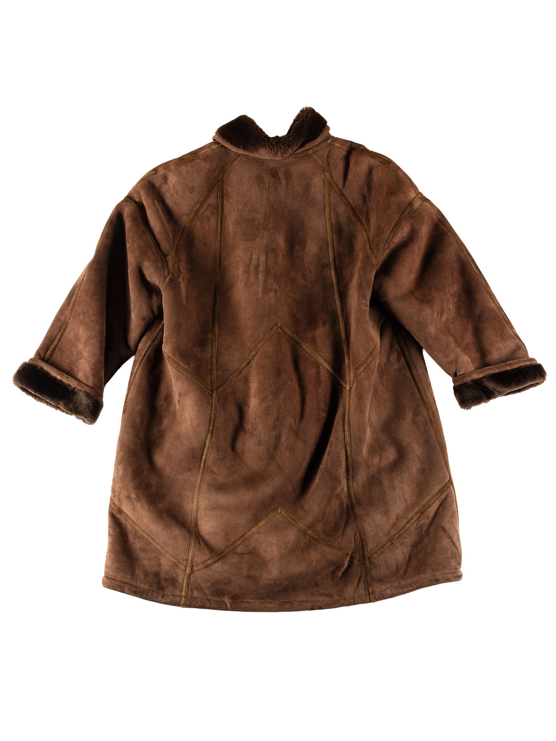 Vintage 80's Women Sheepskin Coat in BrownMN724Free Text