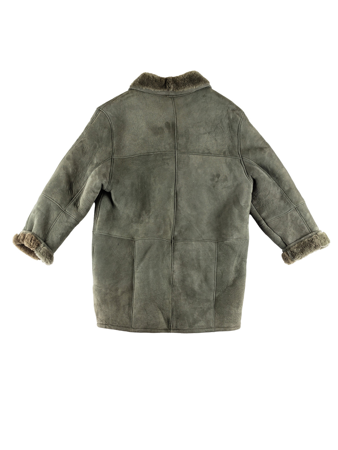Vintage 80's Women Sheepskin Coat in GreenMN432