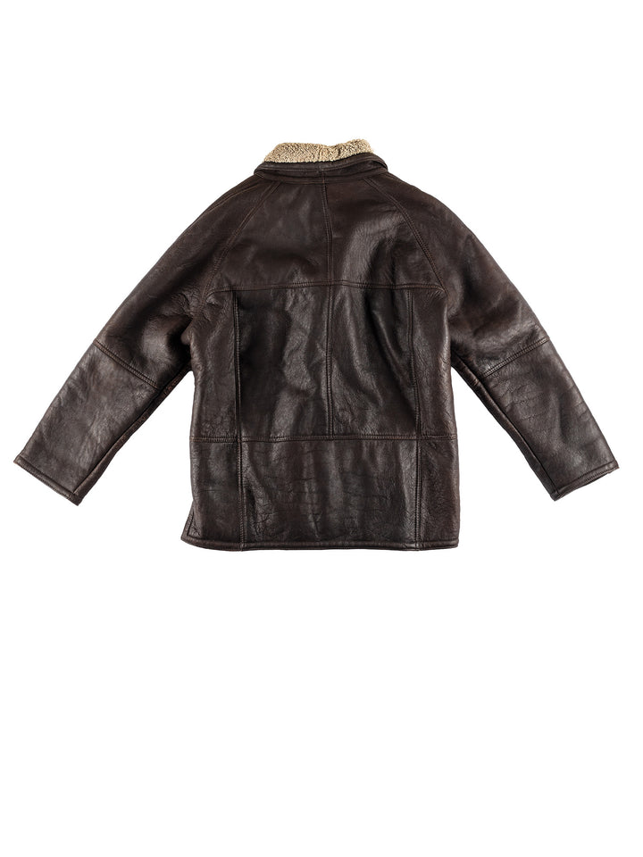 Vintage 80's Men Sheepskin Coat in BrownVN443