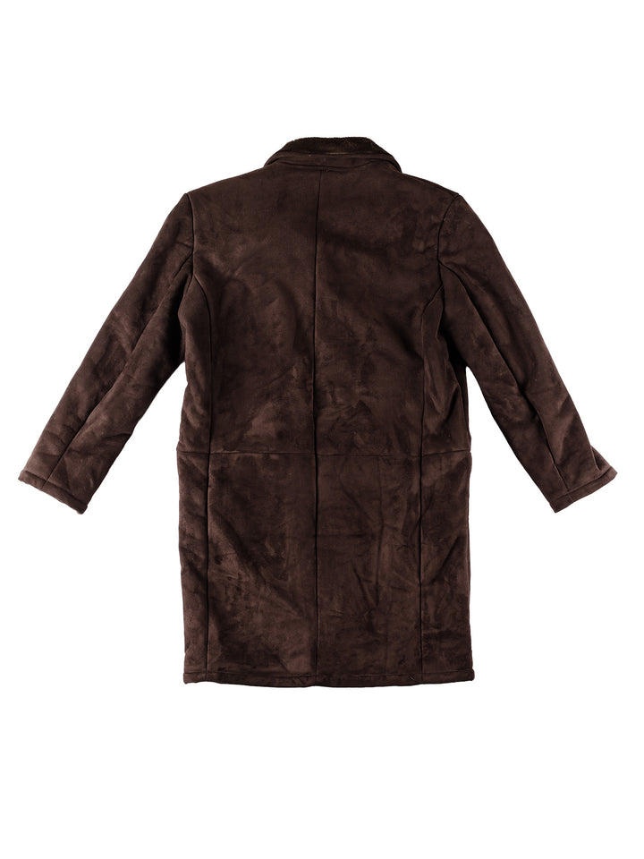 Vintage 90's Men Faux Sheepskin Coat in BrownMN512